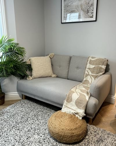 Beliani Natürlicher Pouf aus Jute beige ø 50 cm rund Tifelt