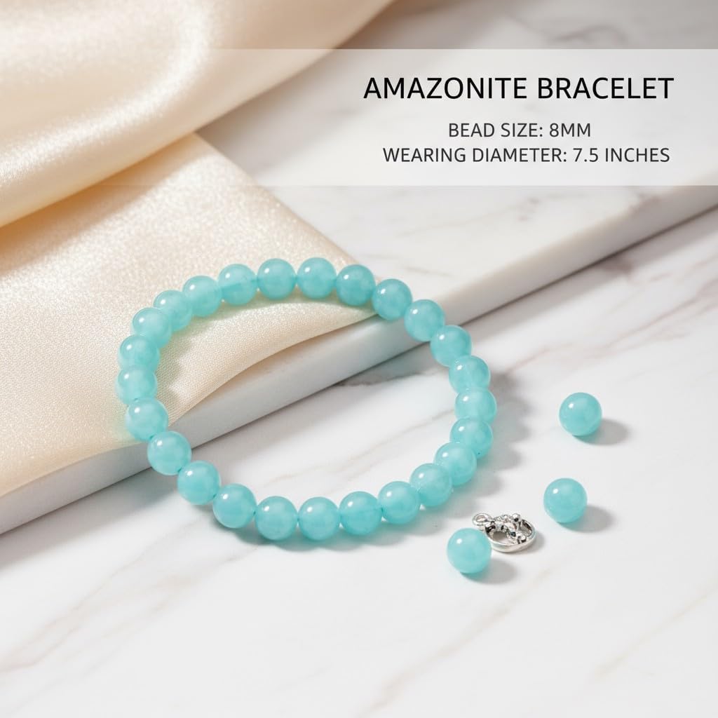 The Vida Handmade AAA+ Quality Crystal Stretch Elastic Bracelet - Nature Gemstone-8mm - Jewelry Gift - Holiday Gift - For Women & Men - Image 3