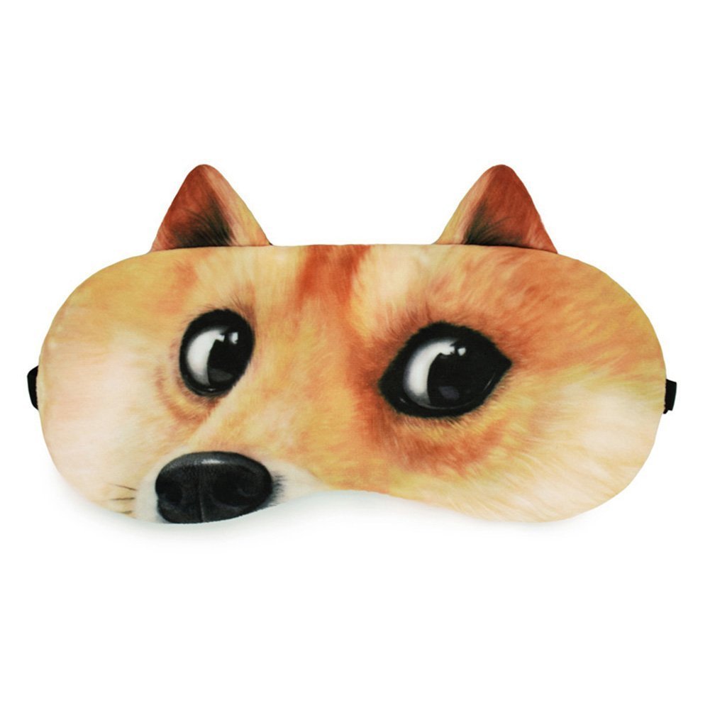 OKSANO Eye Mask Sleep Mask with Free Ear Plugs Creative Animated Cartoon 3D Cat Eyes Mask Meow Sleep Mask Ice Pack Patch for Hot & Cold Therapy Light Shading Cover - Akita Eye mask