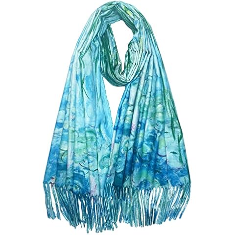 VIUJUH Soft Cashmere Feel Scarf Elegant Large Winter Warm Scarves Shawl Wrap Gifts Monet Klimt Van Gogh's Art Printed Cover