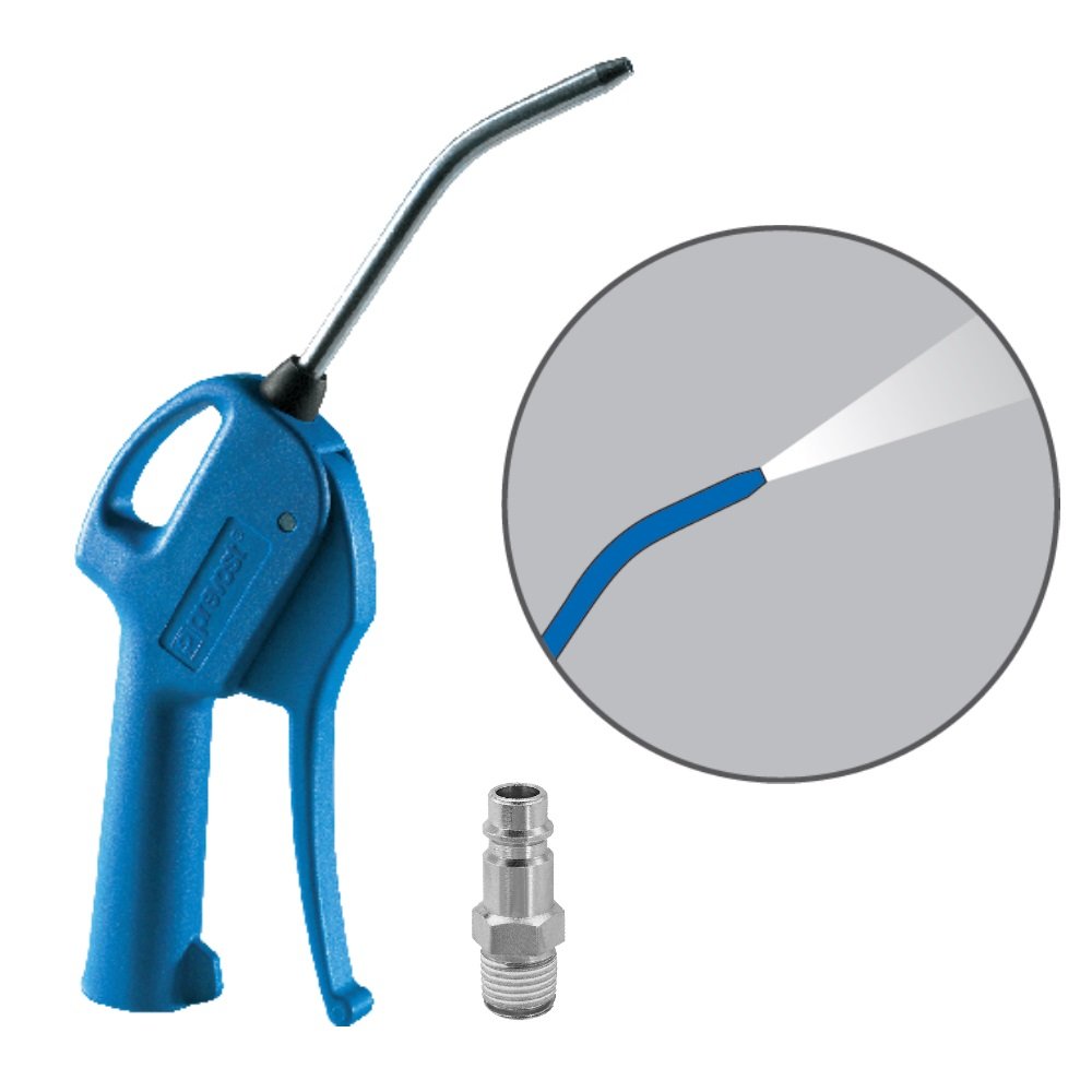 AUPROTEC Pistolet à air comprimé, avec buse en métal, pistolet à air comprimé de sécurité avec connecteur