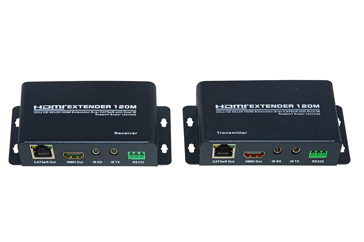 Link LKEXT26 przedłużacz HDMI UHD 4K przez kabel sieciowy Cat 5E/6 do 120 metrów pilot zdalnego sterowania z czujnikami na podczerwień