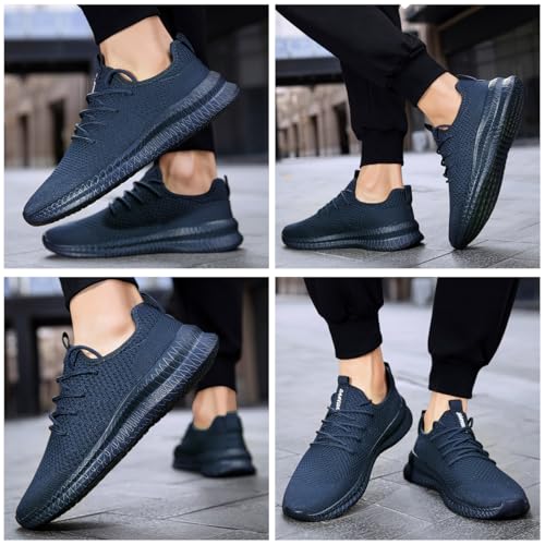 Image of Men Non-Slip Work Shoes Tennis Gym Sneakers Breathable Slip Resistant Lightweight and Comfortable for All-Day Wear Sports and Walking