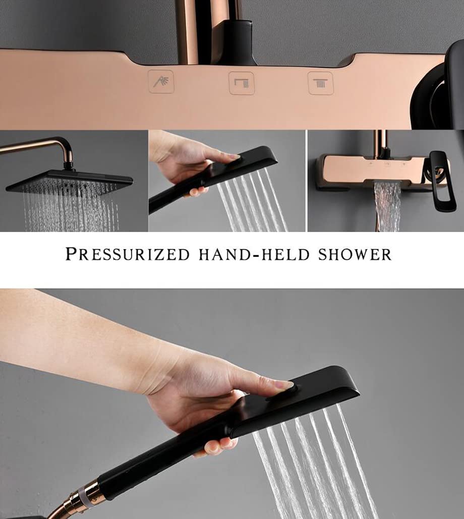 ラグジュアリーシャワーセット 4機能 黒金