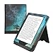kwmobile Case Compatible with Kobo Clara BW/Colour - Case PU Leather Cover with Magnet Closure, Stand, Strap, Card Slot - Cosmic Nature Blue/Grey/Black