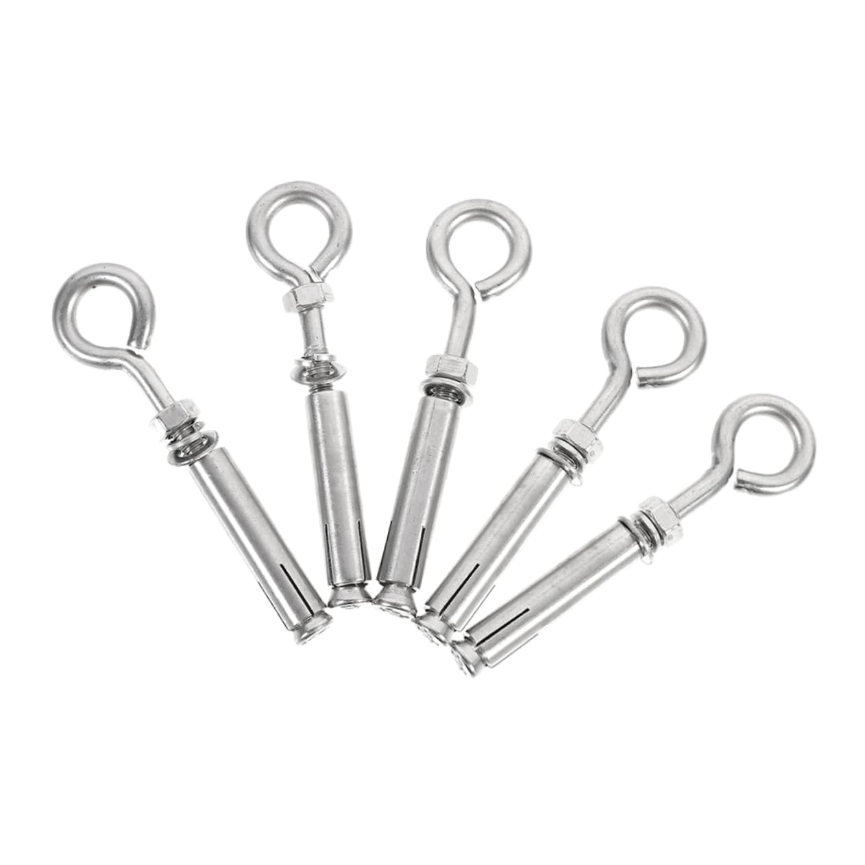 BELLIFFY 5pcs Stainless Steel Expansion Hook for Manhole Cover Lifting 304 Closed Loop Design Anti Fall Net Screw Bolts for Secure Installation