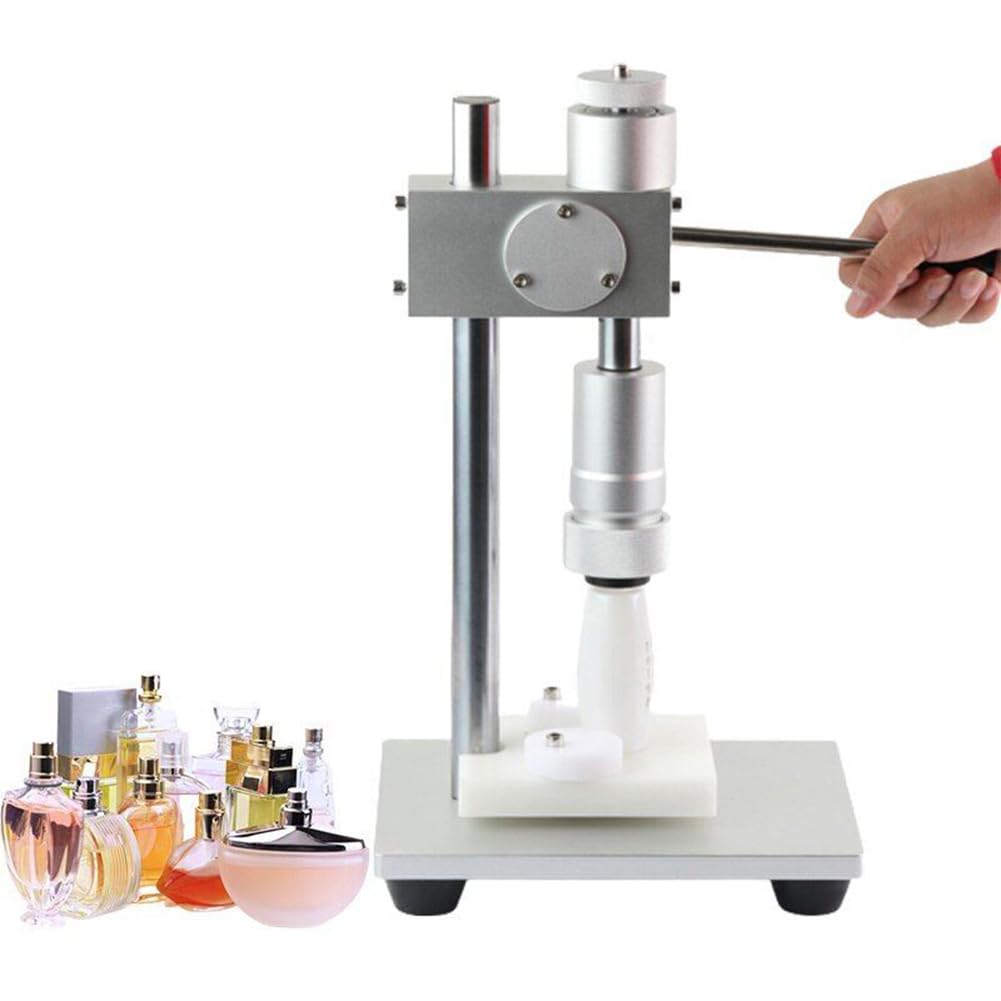 Tappatrice Manuale per Profumo, Strumento per sigillare Profumo da 13 mm/15 mm/18 mm/20 mm, tappatore ad Altezza Regolabile, Design a Leva, pressatura Facile, per plastica, Metallo 18 mm