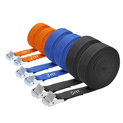 Anyingkai 6pcs Correa de Amarre con Trinquete,Correa de Amarre Automatica,Amarre con Trinquete,Cinturon de Amarre,Correa de...