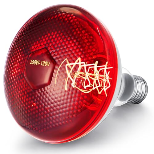 Image of VIHOSE 1 Pack Heat Lamp Bulbs, Red Infrared Bulbs 120 V, 250 Watt