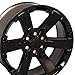 OE Wheels CV41B 22 Inch Rim Fits Silverado 1500 Rally Style 6x139.7 22x9 Gloss Black - Hollander 5662 (1)