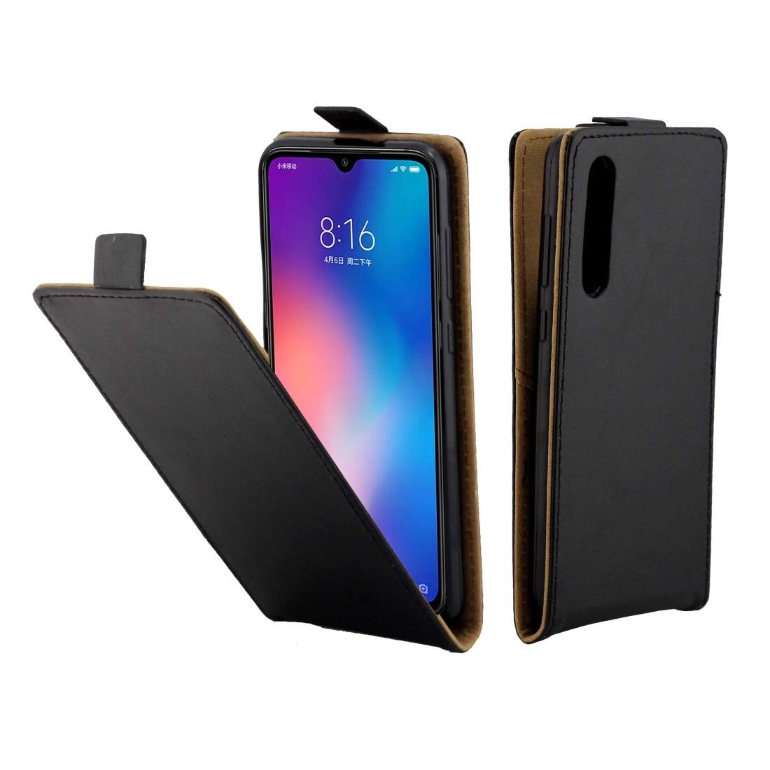 Etui en cuir Xiaomi Mi 9 SE antichoc à rabat vertical pour éviter les rayures d'écran