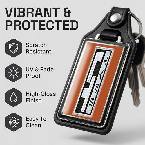 Image of Brotherhood Car Key Chain for Camaro - Classic Models Keychain for Men and Women Gift Key Ring - Medium Orange - Type LT