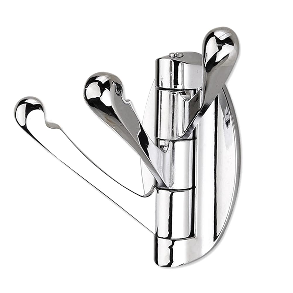 AMIUHOUN Foldable Swivel Towel Hooks, Flexible Metal Coat Hook, Bath Towel Holder, Heavy Duty Robe Hanger for Bathroom,