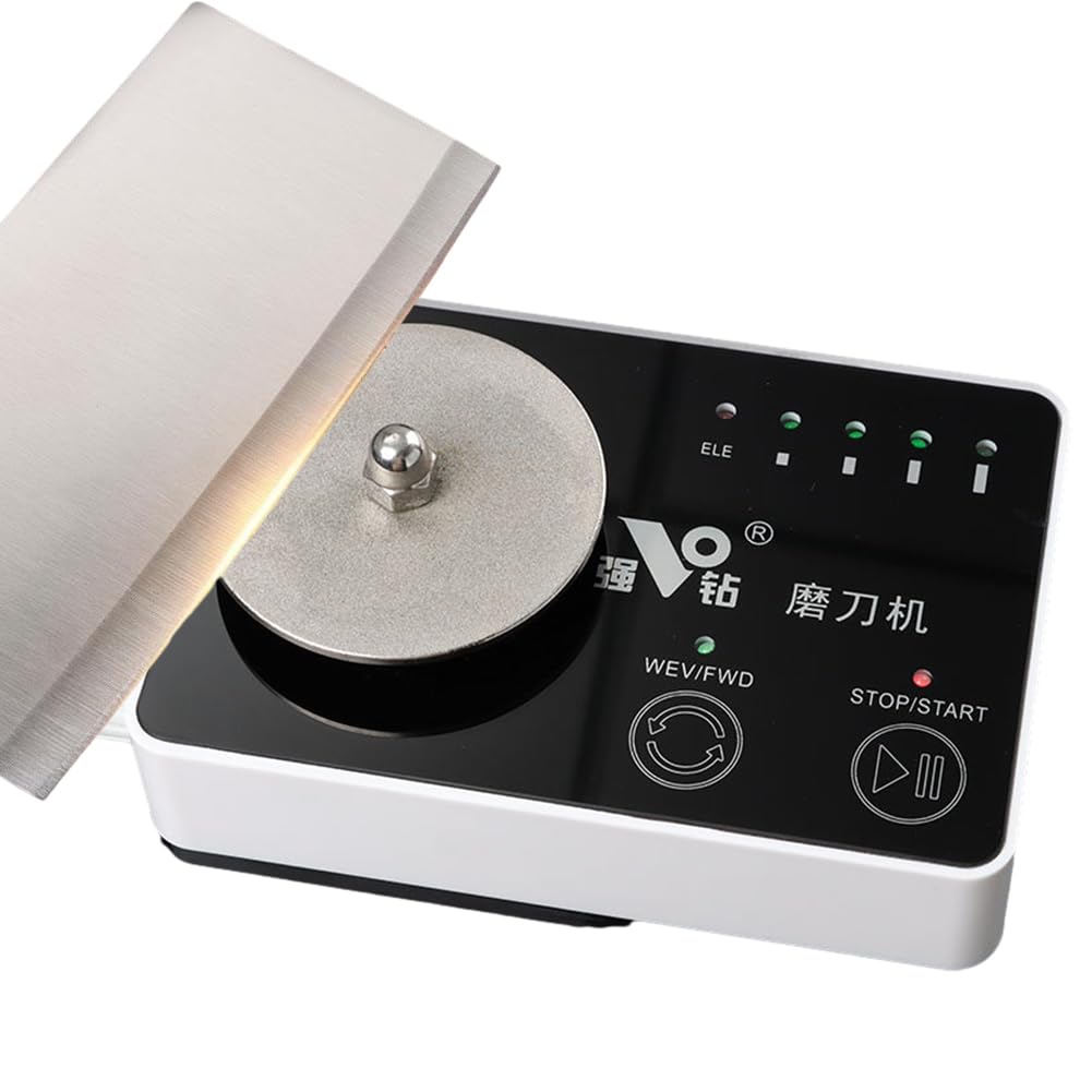 Affilacoltelli Elettrico, Affilatrice Multifunzione da 40 W con Piastra diamantata, Affilalame Portatile Wireless con Regolazione dello Sterzo e Potenza della visibilità
