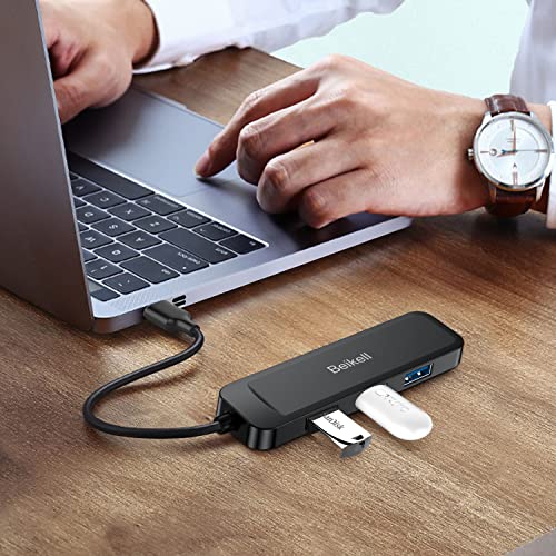 USB 3.0 Hub, Beikell USB Data Hub 4 Ports Ultra Slim High Speed for Macbook, Mac Pro/Mini, iMac, Surface Pro, XPS, USB Drives, Notebook PC, Laptop, External Hard Drives, etc.