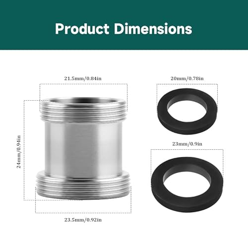 M24 to M22 Male Thread Faucet Aerator Adapter, 23mm Length with Washer, Suitable for Garden Hose, Sink Sprayer, Water Filter Connections