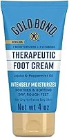 Gold Bond Therapeutic Foot Cream with Jojoba & Peppermint Oil, 4oz Pack of 6 - Heals Dry Cracked Heels Fast