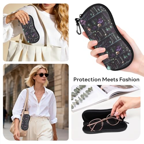Image of Sunglasses Case with Belt Clip, Ultra Light Neoprene Zipper Soft Padded Glasses Case for Women Men