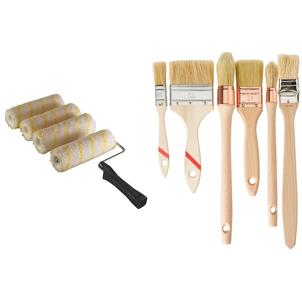 Kit peinture Nespoli rouleau anti-goutte recharges et pinceaux pour rénover votre salon