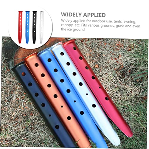 4pcs Estacas para Tienda de Campaña de Aleación de Aluminio en Forma de U para Camping Exterior Fijación en Suelo Resistente al Viento con Diseño Fácil de Sacar en Rojo Azul Negro Plateado miniatura 3