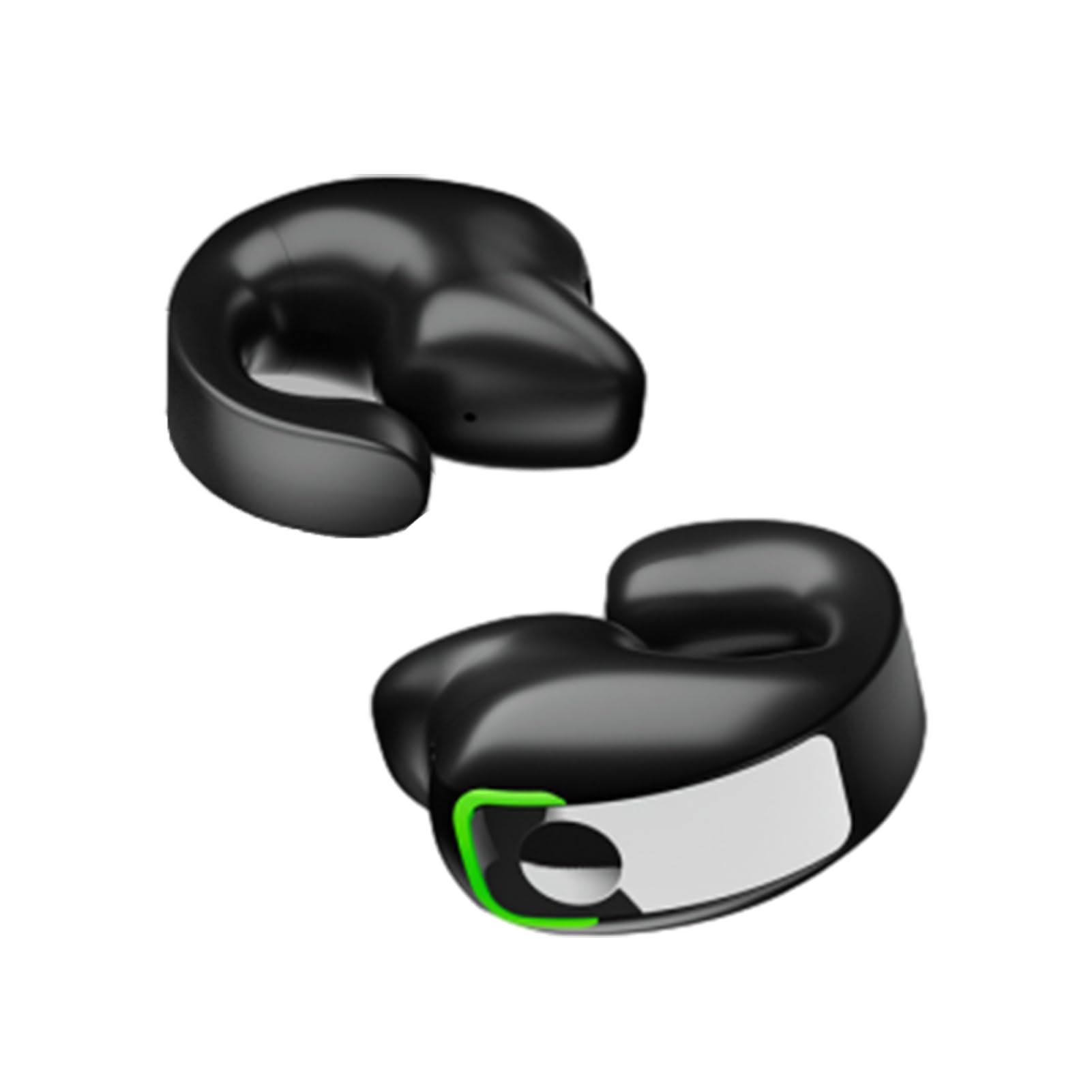 Open Ear Headphones, 1Pcs Over Ear Clip Earbuds, Single Ear Bone Conduction Bluetooth 5.3 Headphone with IPX4, for Sports Running, Workout (Black)