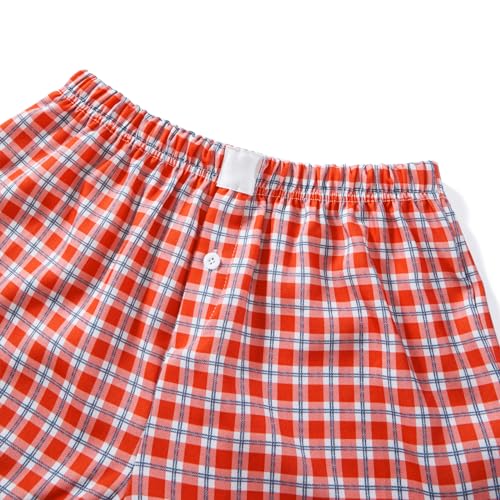 Image of Womens Boxer Shorts Gingham Y2k Pajama Cute Plaid Striped Print Lounge Sleep Shorts
