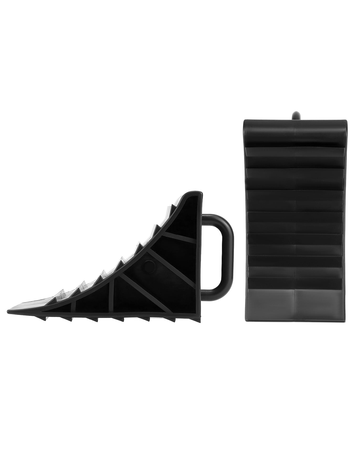 4 Cunei Per Ruote Con Maniglia - Antiscivolo Per Auto, Rimorchi, Camper - Nero, Plastica Resistente - Foto 7