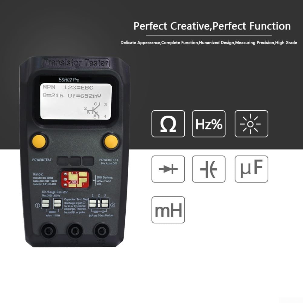 Comprobador digital de componentes ESR02 Pro para diodos SMD
