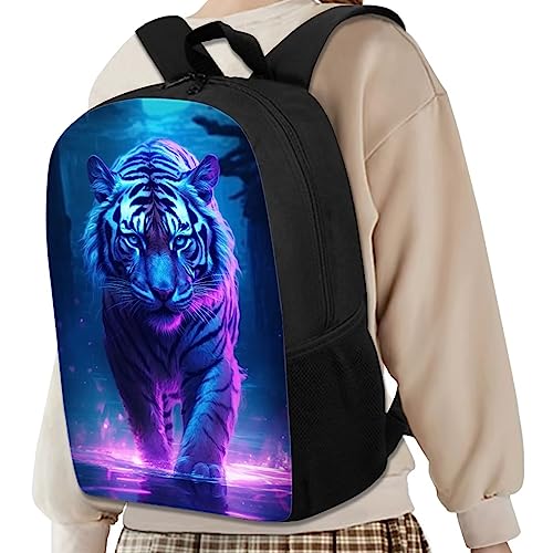 Kids Cute Animal Backpack 17 Inch Student Sturdy Comfy Padded Lightweight Personalized Tiger Backpack for Boys Girls Adjustable Straps Casual School Bookbag Basic Daypack2