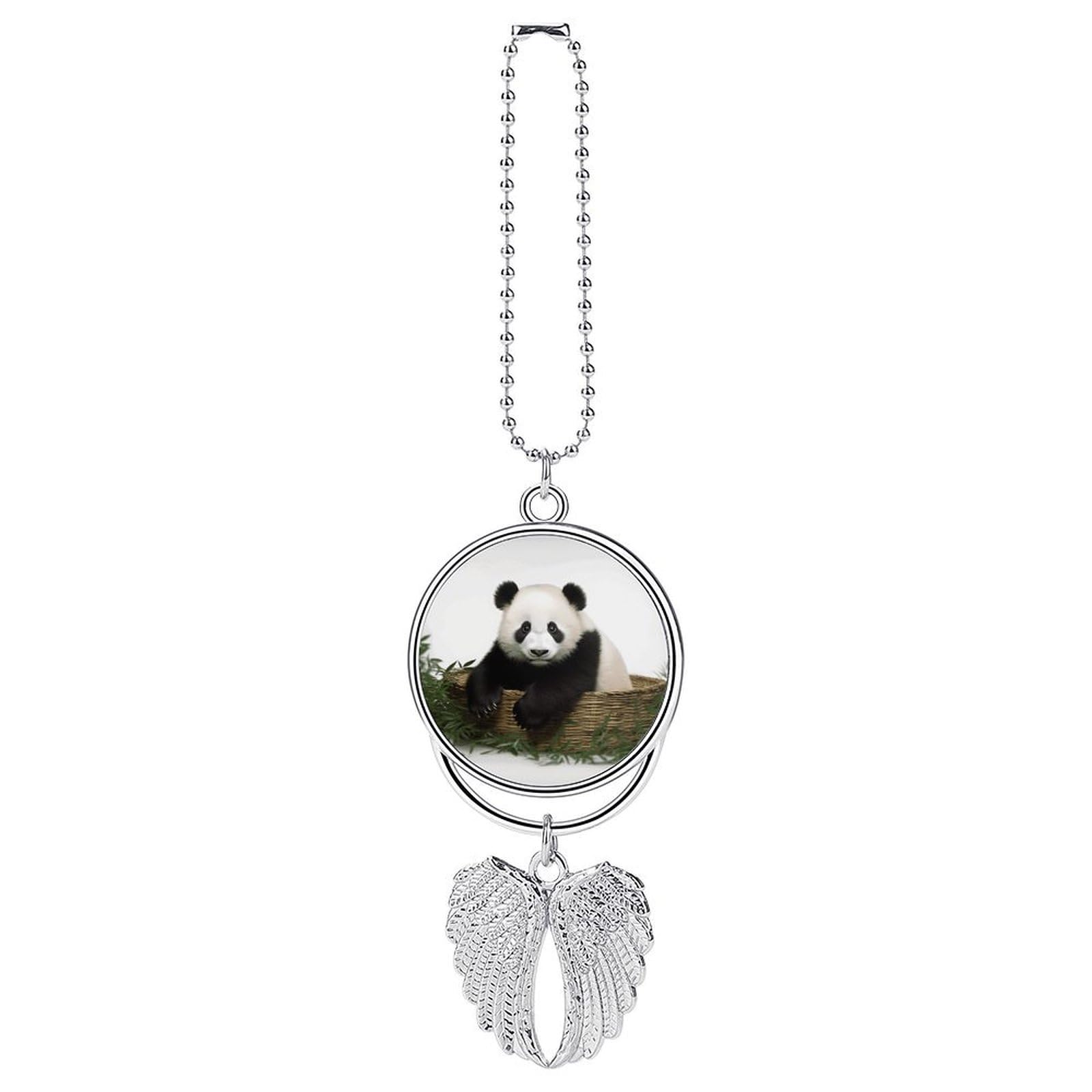 Panda Animal Car Charm Alloy Car Rear View Mirrors Hanging Ornaments Stylish Car Pendant Funny Auto Hanging Accessories Car Hanging Ornaments Gift for Women Men