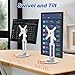 YCNEW Swivel and Tilt Stand for Echo Show 15 (Gen 1, Gen 2), Portable Monitor Stand, Adjustable Angle and Height with 360° Rotation Bases, Switching Between Landscape and Portrait Screens (Silver)