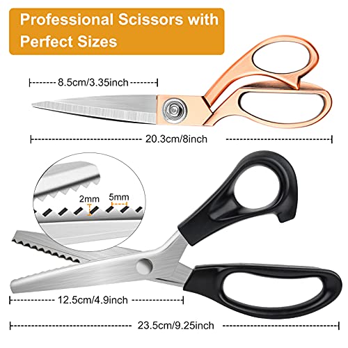 Sebider Pinking Shears Sewing Scissors Fabric Cutting Set 116Pcs Sewing Kits Supplies Accessories Of Tailor Scissors Dressmaker Clips Sewing Pins Fabric Fusing Tape With Storage Case #TOP6