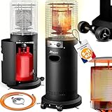 TRESKO Chauffage de terrasse à gaz 11kW + roulettes, pour bouteilles 5 & 11kg | Chauffage...