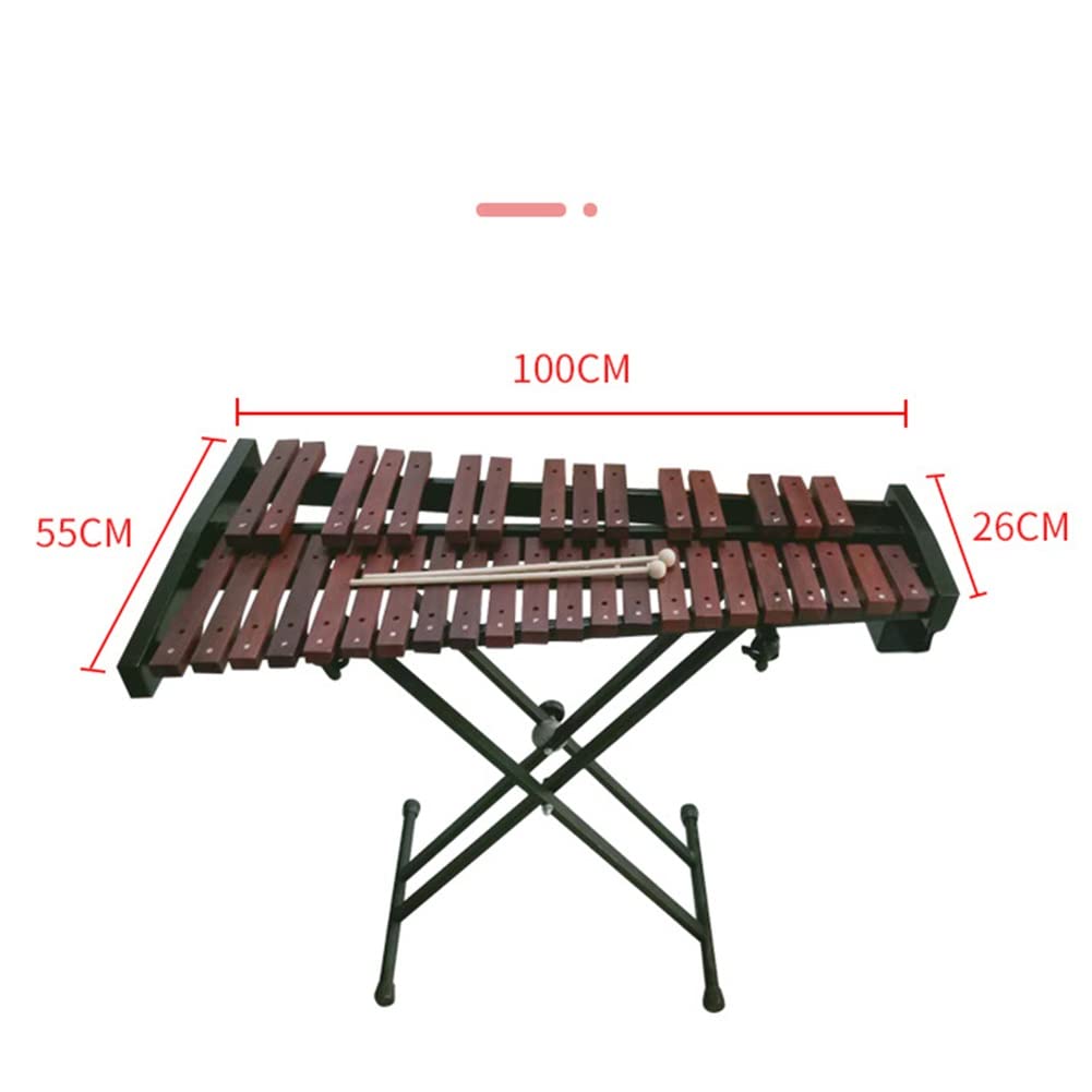 Professionelles 37-Tasten-Xylophon-Glockenspiel aus Holz mit verstellbarem Ständer und Gigbag, Percussion-Musikinstrument-Set für Erwachsene Anfänger