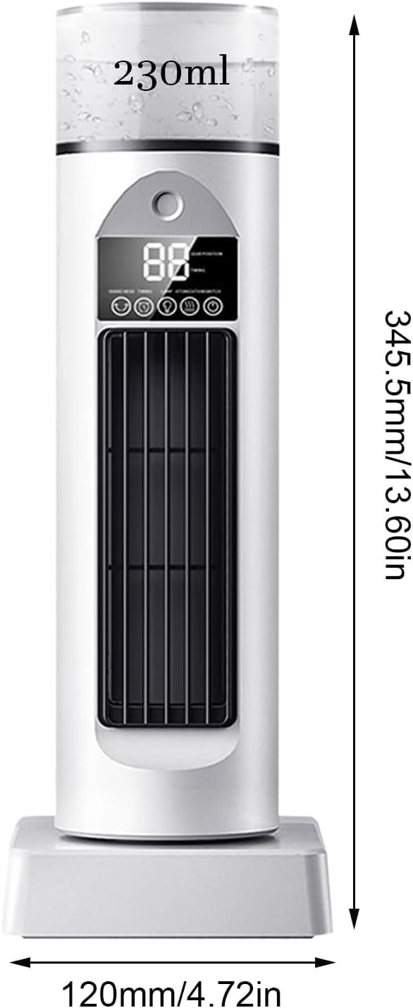 Ventilador de aire acondicionado personal con humidificador, velocidades ajustables, enfriador de espacio portátil para el hogar, dormitorio, sala de estar, ventilador de refrigeración evaporativo
