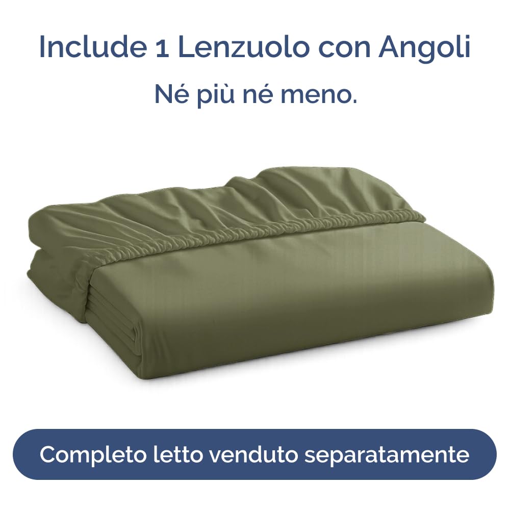 Lenzuolo con angoli 200x200cm - Extra profondo per materassi fino a 40cm (16") di altezza - Morbida microfibra spazzolata - Antipiega, resistente al restringimento e colori - OEKO-TEX - Verde salvia