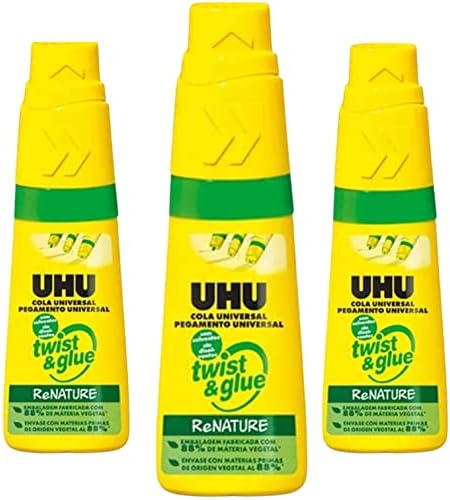Twist & Glue RENATURE - Solvent Free, Multi Purpose Adhesive in a Plant Based, Bottle 35ML, Pack of 3