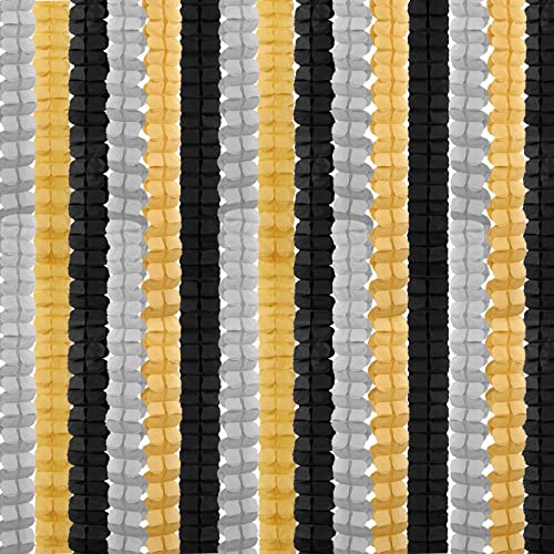 Image of Black-Gold Silver Party-Decorations Streamers Garland - 157Ft Graduation Four-Leaf Clover Hanging Banner,Retirement Men Boys Birthday Wedding Baby Bridal Shower New Years Supplies Decor Hugtmr