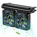 Aquarium Chiller Fish Tank Cooling Fan System for Salt Fresh Water 2 Variable Speed Aquarium Black Aquarium Cooler Fish Tank Cooler Clip on Chiller (2 Fans)