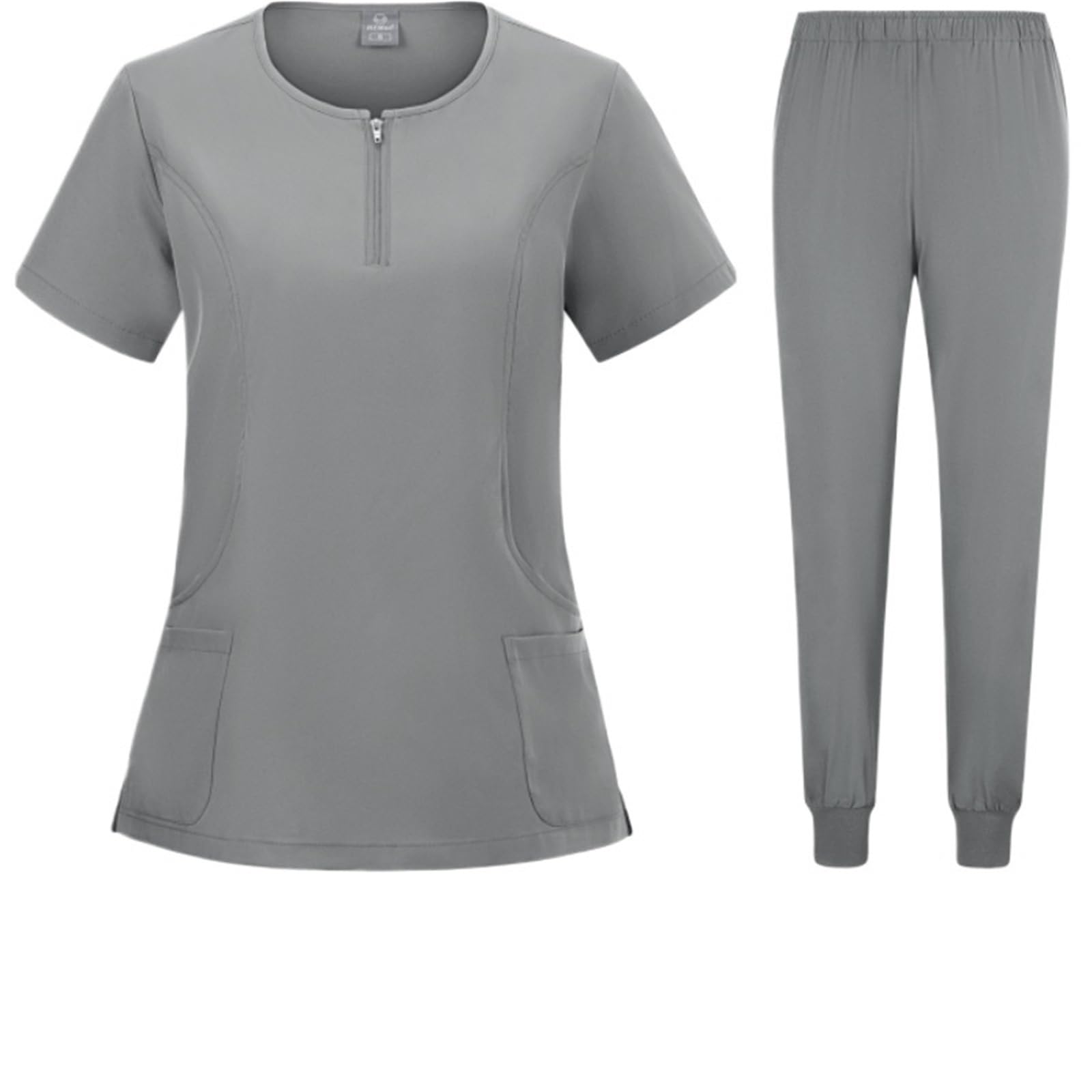 AHUFGN Nurse Scrubs Women Medical Uniform Elastic Scrub Set Hospital Surgical Scrubs Tops Pants Nurse Nursing Workwear Doctors Clothes(Color 9,M)