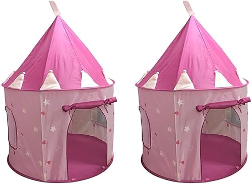 SueSport Tienda de campaña Princess Castle para niñas, color rosa (paquete de 2)