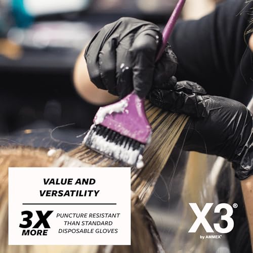 Image of X3 Black Gloves, Disposable, Latex Free, Nitrile, for Cooking, Food Prep, 3 Mil, Powder-Free, Sizes Small through XX-Large