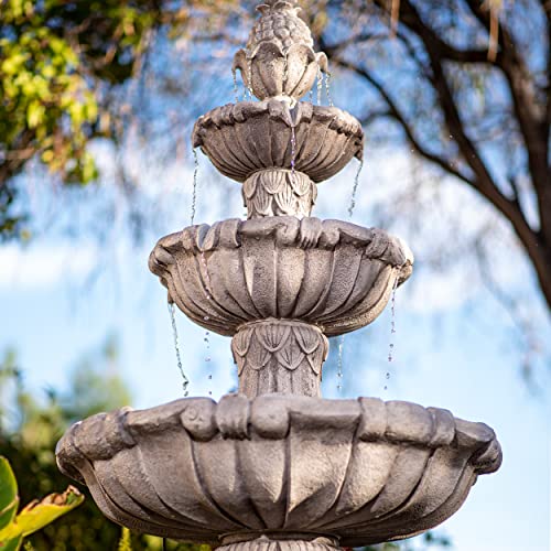 Xbrand FT2498 58.3 Inch Leaf Classic Bird Bath Water Fountain, 3-Tier, Outdoor Garden thumb #7