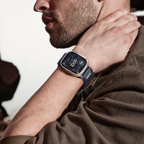 Image of Sport Bands Compatible with Apple Watch Ultra 3 Band 49mm 46mm 45mm 44mm 42mm Men Women, Rugged Nylon Loop Strap with Durable Metal Stars-Stripes Flag for iWatch Ultra /Series 11 10 9 8 7 6 5 4 SE 3 2