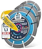 3x Premium Diamantscheibe 125mm – Hochleistungs-Diamant Trennscheibe mit hochdichter Diamantsegmentierung für Granit, Beton, Stein, Mauerwerk, Ziegel uvm extra lange Standzeit und saubere Schnitte