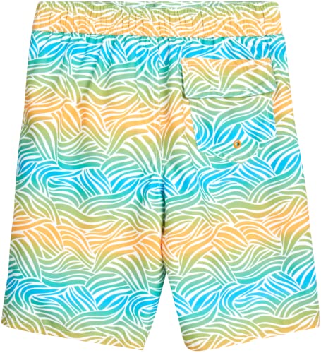 Body Glove Boys' Board Shorts - Upf 50+ Quick Dry Bathing Suit Swim Trunk (Size: 4-18), Size 10-12, Blue/Orange Swirls #TOP5