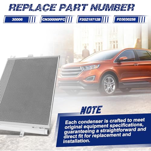 Image of Air Conditioning A /C Condenser Compatible with Ford Edge /Lincoln MKX # 30006, CN30006PFC, F2GZ19712B, FO3030258