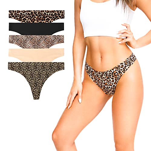 Tarlux – Women's Seamless Thongs Underwear, Soft Breathable Panties Stretch Briefs Regular Underpants Ladies 5 Pack. (As1, Alpha, X_L, Regular, Regular, Multi-Design) #TOP30
