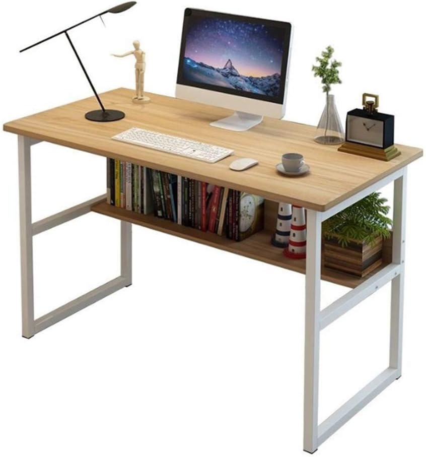 Amazon.com: Computer Desk with Bookshelf, 44in Wood Office Writing Desk ...