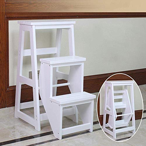Silla plegable de 3 escalones de madera para alcanzar zonas altas en casa 6